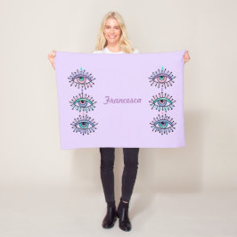 Mystical Spiritueel Eyes Lavender Fleece Deken