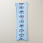 Mystical Spiritueel Eyes tweezijdig roze & blauw Lichaamskussen (Achterkant (Verticaal))