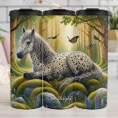 Mystical Spotted Horse Forest Butterflies Thermosbeker