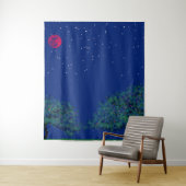 Mystical Starry Night Landscape Wandkleed (In situ)