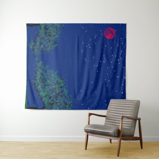 Mystical Starry Night Landscape Wandkleed (In Situ (horizontaal))