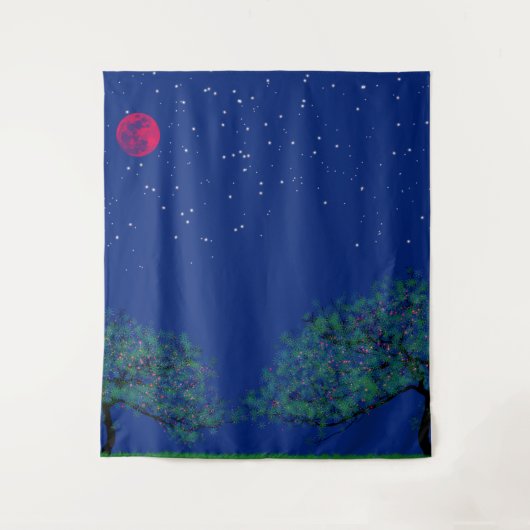 Mystical Starry Night Landscape Wandkleed (Voorkant)