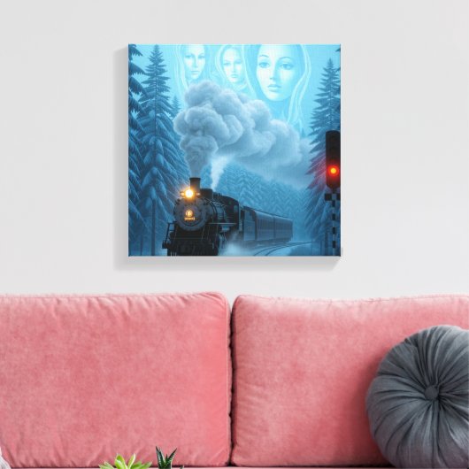 Mystical Steam Train with Guardian Canvas Afdruk (Insitu (Woonkamer))