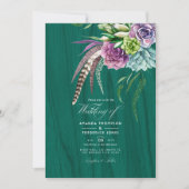 Mystical Succulent Bohemian Wedding Kaart (Voorkant)