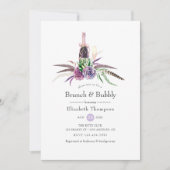 Mystical Succulent Brunch en Bubble Vrijgezellenfe Kaart (Voorkant)