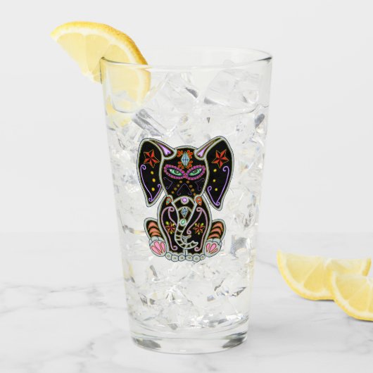 Mystical Sugar Skull Elephant Glas (Voorkant ijs)