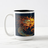 Mystical Sun & Moon Mug – Celestial Art Coffee Cup Tweekleurige Koffiemok (Links)