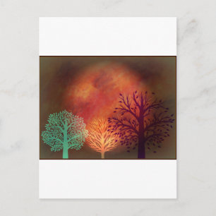 Mystical Sun Trees Briefkaart