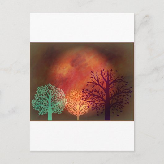 Mystical Sun Trees Briefkaart (Voorkant)