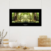 Mystical Sunlight Through Forest Photo Art Poster (Keuken)