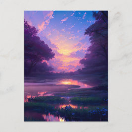 Mystical Sunset over Swamp Briefkaart