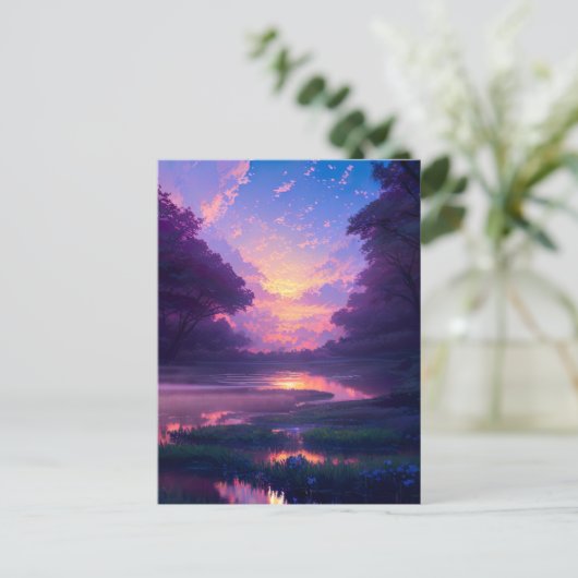 Mystical Sunset over Swamp Briefkaart (Staand voorkant)