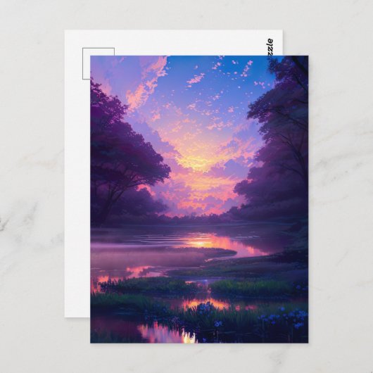 Mystical Sunset over Swamp Briefkaart (Voorkant / Achterkant)