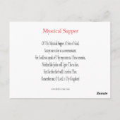 Mystical Supper Prayer Card Briefkaart (Achterkant)