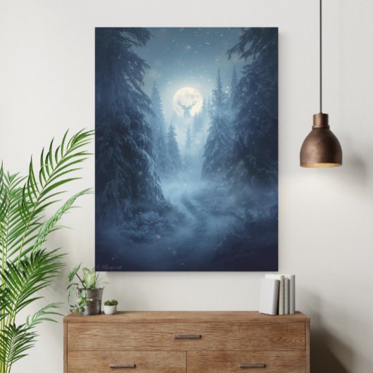 Mystical Surreal Snowy Forest Art Print
