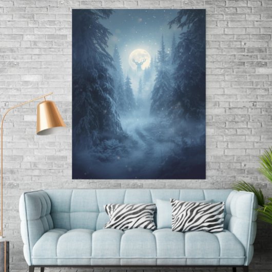 Mystical Surreal Snowy Forest Art Print