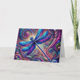 Mystical Swirling Dragonfly Birthday Card Feestdagen Kaart