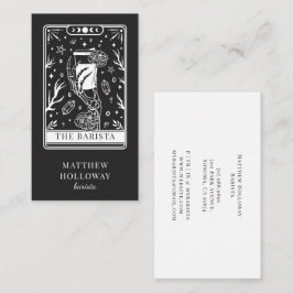 Mystical Tarot Charcoal Gray Barista Visitekaartje