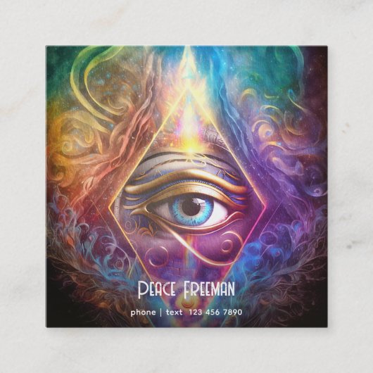Mystical Third Eye, Spiritueel Vierkante Visitekaartje (Voorkant)