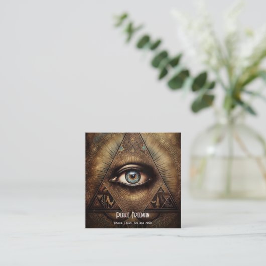Mystical Third Eye, Spiritueel Vierkante Visitekaartje (Staand voorkant)