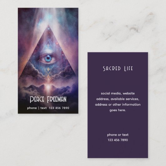 Mystical Third Eye, Spiritueel Visitekaartje (Voorkant / Achterkant)