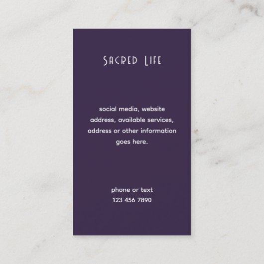 Mystical Third Eye, Spiritueel Visitekaartje (Achterkant)