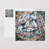 Mystical Three Rabbits Hares Ears 4 Seasons Blank (Voorkant / Achterkant)