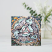 Mystical Three Rabbits Hares Ears 4 Seasons Blank (Staand voorkant)