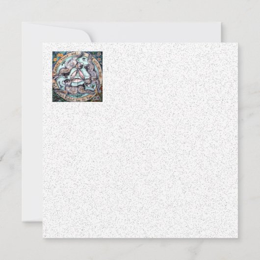 Mystical Three Rabbits Hares Ears 4 Seasons Blank (Achterkant)