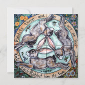 Mystical Three Rabbits Hares Ears 4 Seasons Blank (Voorkant)
