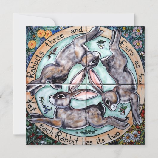 Mystical Three Rabbits Hares Ears 4 Seasons Blank (Voorkant)