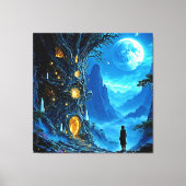 Mystical Tree Home Dreamscape Canvas Afdruk (Voorkant)