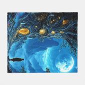 Mystical Tree Home Dreamscape Fleece Deken (Voorkant (Horizontaal))
