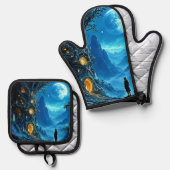 Mystical Tree Home Dreamscape Ovenwant & Pannenlap Set (Voorkant / Achterkant)