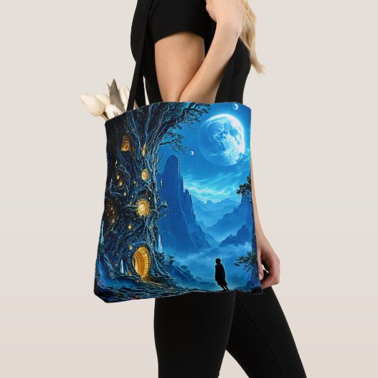 Mystical Tree Home Dreamscape Tote Bag (Dichtbij)