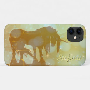 Mystical Unicorn Silhouette (misty yellow sterren) Case-Mate iPhone Case