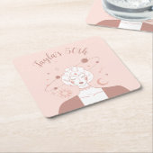 Mystical Universe 50th Birthday Musk Pink Onderzet Kartonnen Onderzetters (Schuin)