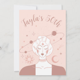 Mystical Universe 50th Birthday Musk Roze Onderzet Kaart