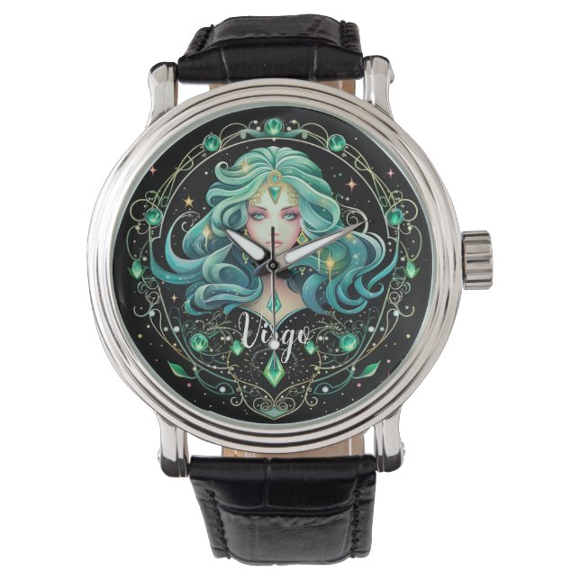 Mystical Virgo Zodiac Artwork  Horloge (Voorkant)