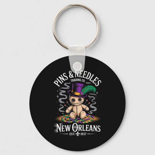 Mystical Voodoo Doll New Orleans Ns And Needles Ar Sleutelhanger (Voorkant)
