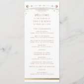 Mystical White Gold Sun Star Moon Astronomie Space Programmakaart (Voorkant)