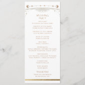 Mystical White Gold Sun Star Moon Astronomie Space Programmakaart (Achterkant)