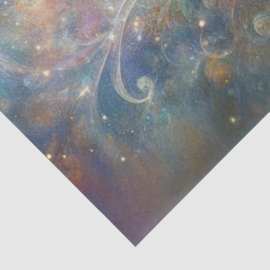 Mystical White Horse Celestial Art Decoupage Tissuepapier (Detail)