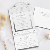 Mystical White Silver Sun Moon Astronomie Space All In One Uitnodiging