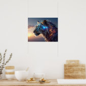 Mystical White Tiger SciFi Fantasy Steampunk Art Poster (Keuken)