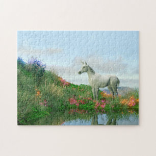 Mystical White Unicorn   Fantasy Legpuzzel