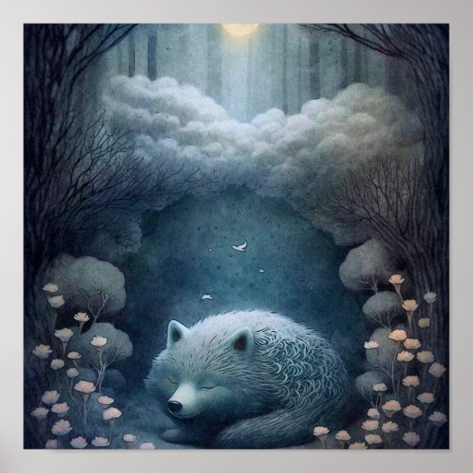 Mystical White Wolf Animal Print | Wolf Print (Voorkant)