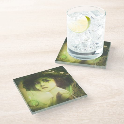 Mystical Willow Tree Fairy Fantasy Art Glazen Onderzetter (Schuin)