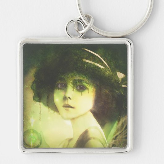 Mystical Willow Tree Fairy Fantasy Art Sleutelhanger (Voorkant)