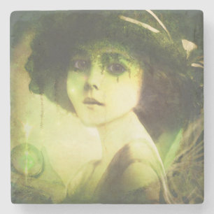 Mystical Willow Tree Fairy Fantasy Art Stenen Onderzetter